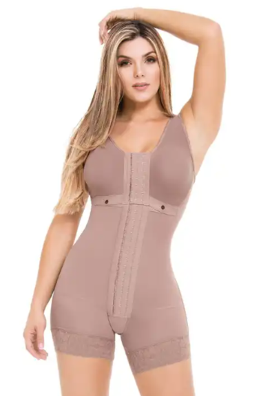 Combinaison amincissante pour femme avec fermeture à crochet sur le devant, gaine sculptante.