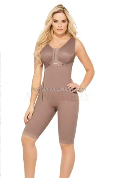 Combinaison amincissante pour femme avec fermeture à crochet sur le devant, gaine sculptante.