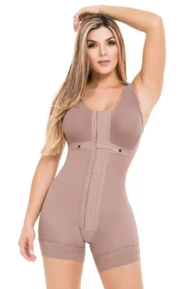 Combinaison amincissante pour femme avec fermeture à crochet sur le devant, gaine sculptante.