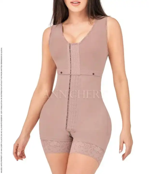Combinaison amincissante pour femme avec fermeture à crochet sur le devant, gaine sculptante.