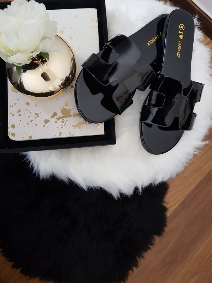 Sandales Noir plates pour femmes