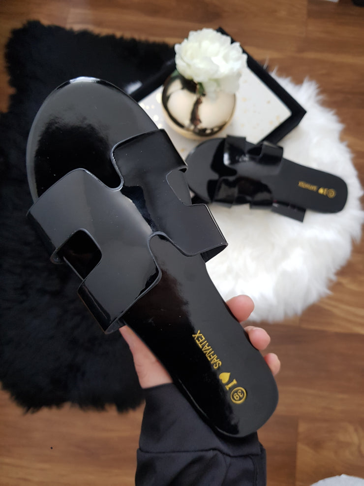 Sandales Noir plates pour femmes