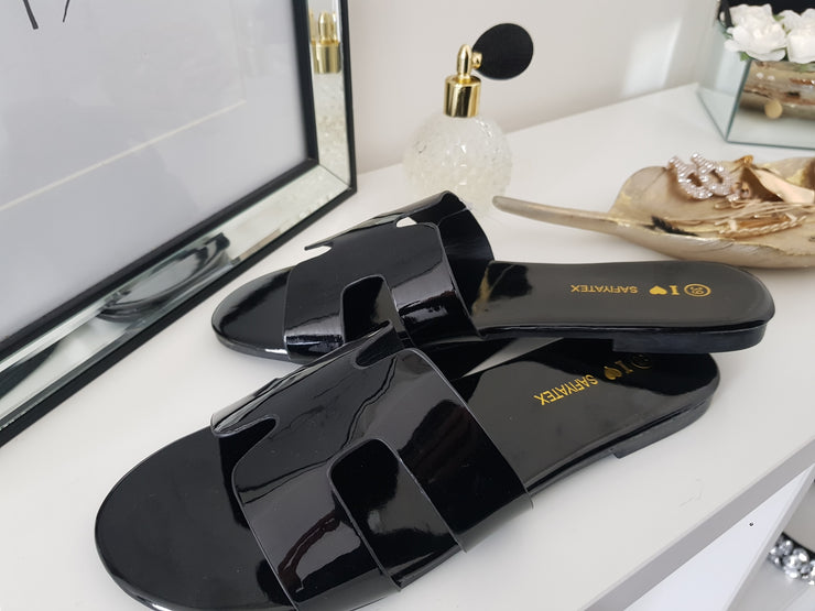 Sandales Noir plates pour femmes